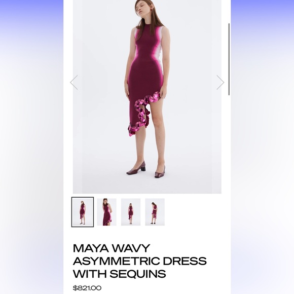 PH5 MAYA WAVY ASYMMETRIC DRESS - pink sequins - Picture 1 of 6